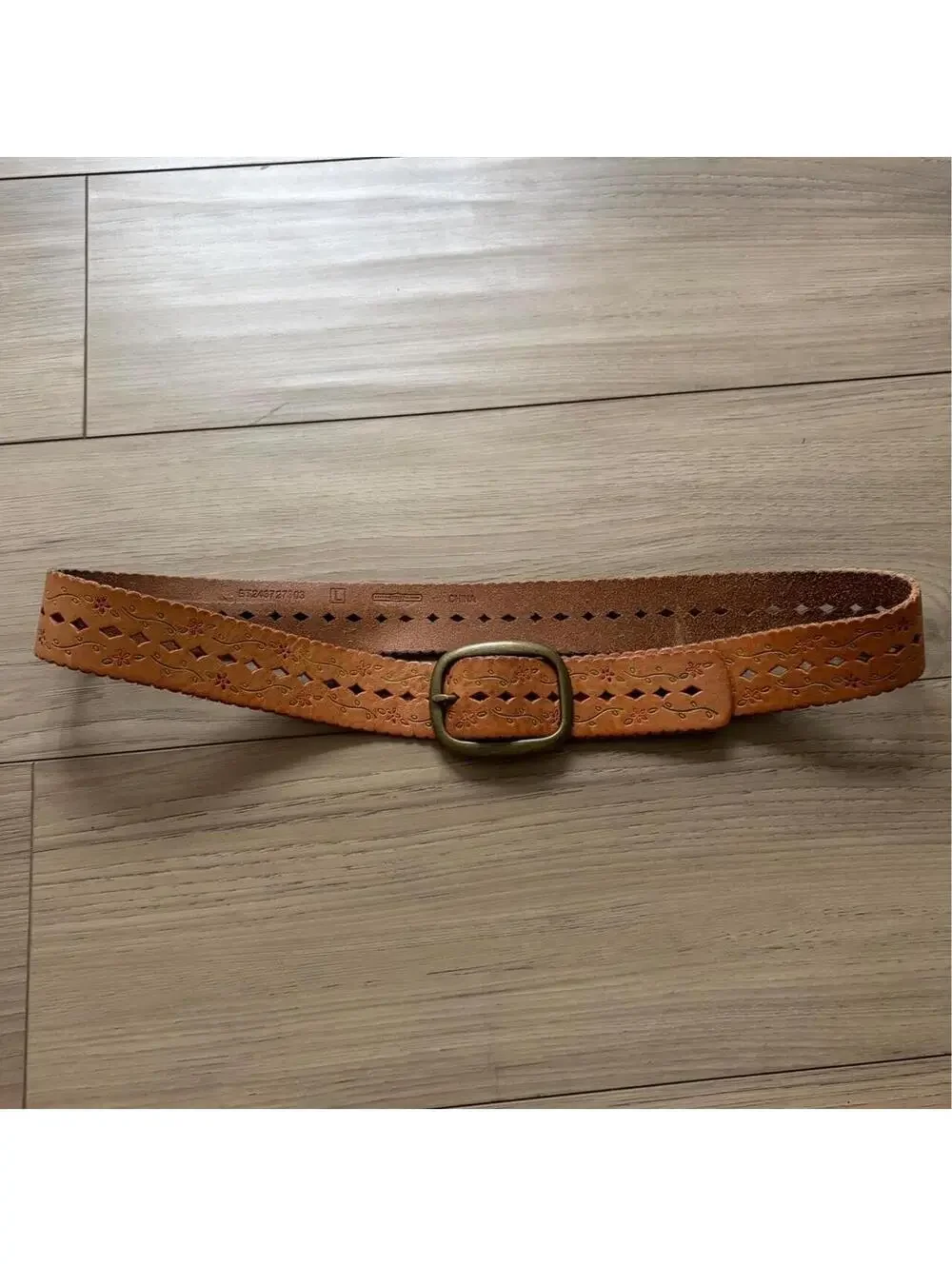 Y2K LEATHER FLORAL BELT